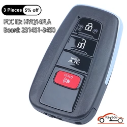 KEYECU 4 przyciski 314.3MHz dla Toyota Prius Prime 2021 2022 Auto obudowa inteligentnego pilota z kluczykiem samochodowym Fob 231451-3450 HYQ14FLA 89904-47790