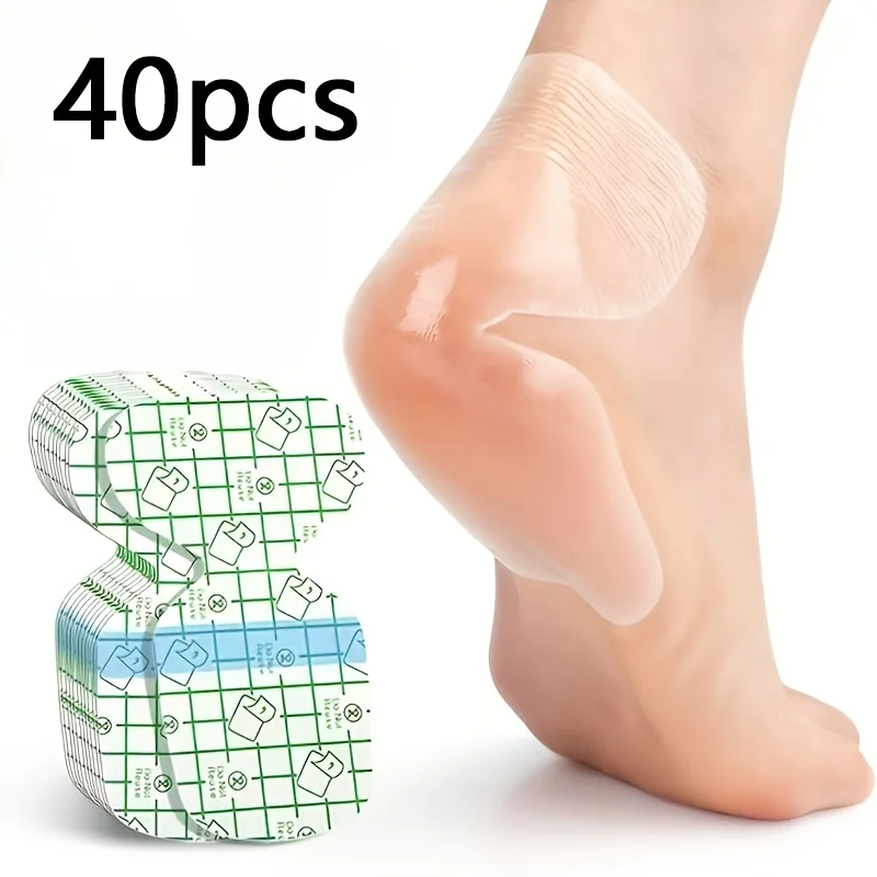 10/20/30/40Pcs Thin Invisible Moisturizing Heel Pads, Glue‑Free Traceless Gel Cushions for Dry Cracked Heels, Soft Breathable fo