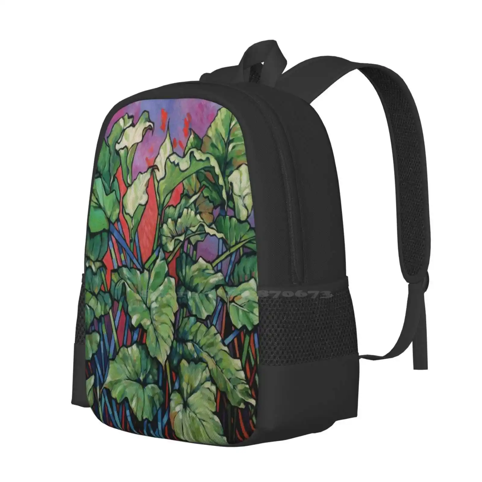 Wild Callas. Oil On Composition Board Hot Sale Schoolbag Backpack Fashion Bags Green Goddess Lillies Lizmooregolding Garden