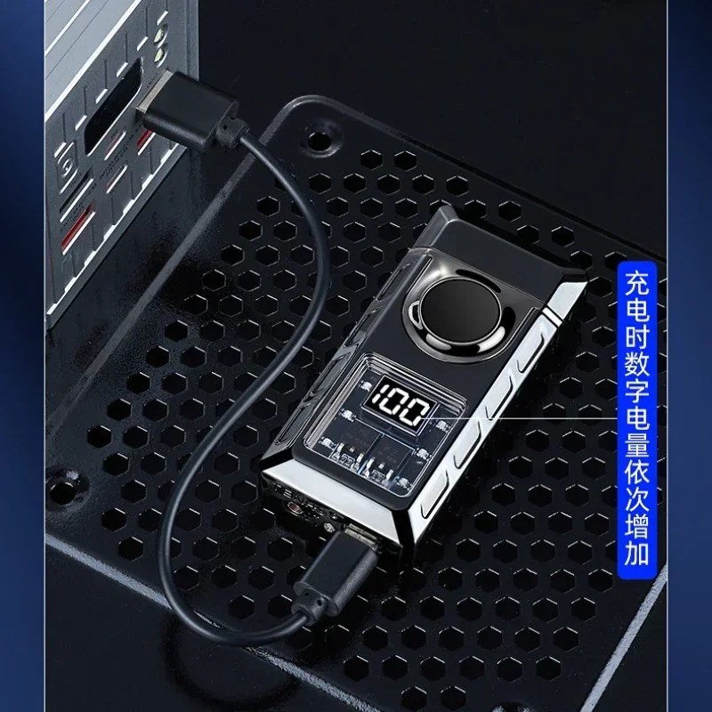 Hot Sales New Electronic Pulse Cigarette Lighter Gas and Electric Digital Display Double Arc Windproof Butane Gas Lighter