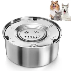 Dog Water Feeder Bowl,Big Capacity Stainless Steel Dog Cat Pet Floating Bowl,No Spill Anti-Splash Dog Water Dispenser Bowl