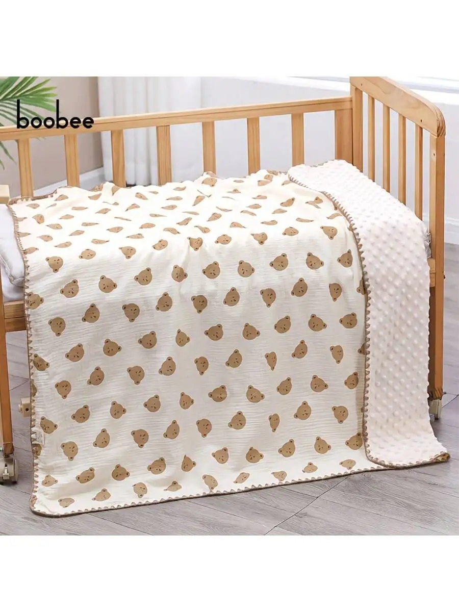 

1 шт. детское одеяло в горошек, детское успокаивающее одеяло в горошек, мягкое, приятное для кожи и нежное, креповое одеяло для новорожденных, удобное детское одеяло с принтом из мультяшного рисунка, флиса 3D в горошек - моющийся, идеальный подарок для ре