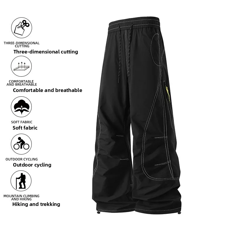 High Quality Men Soft Shell Hiking Pants Casual Loose Cargo Pants Quick Dry Outdoor Running Fishing Workwear Loose Fit Trousers