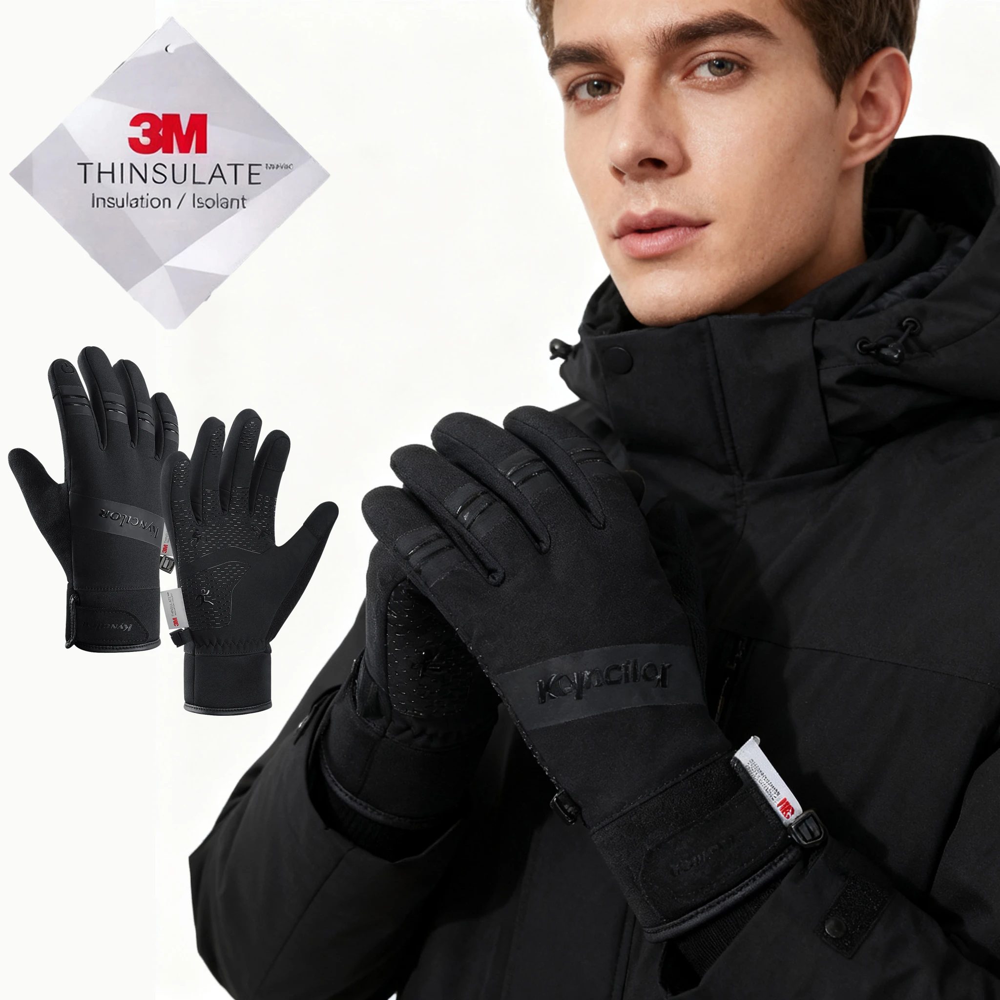 

Перчатки 3 м, черные водонепроницаемые зимние теплые велосипедные перчатки для спорта на открытом воздухе, бега, езды на мотоцикле, лыж, мужские перчатки для сноуборда с сенсорным экраном