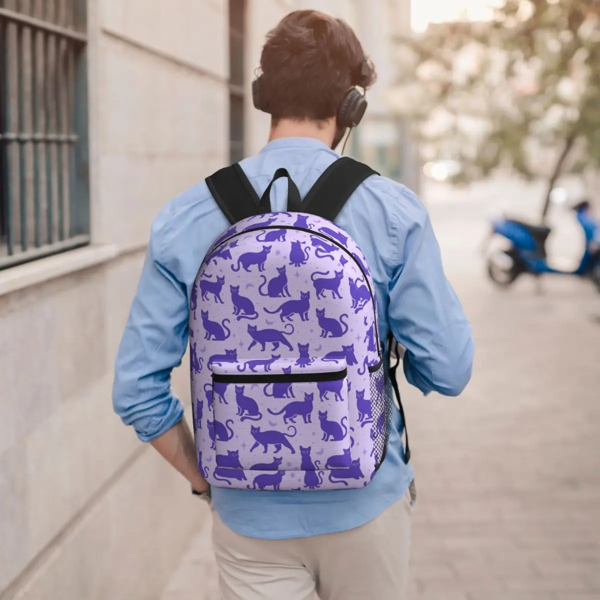 

Celestial Mystic Cats And Stars Moon Backpack Student BookBag Kids School Bag Laptop Shoulder Bags for Men Women