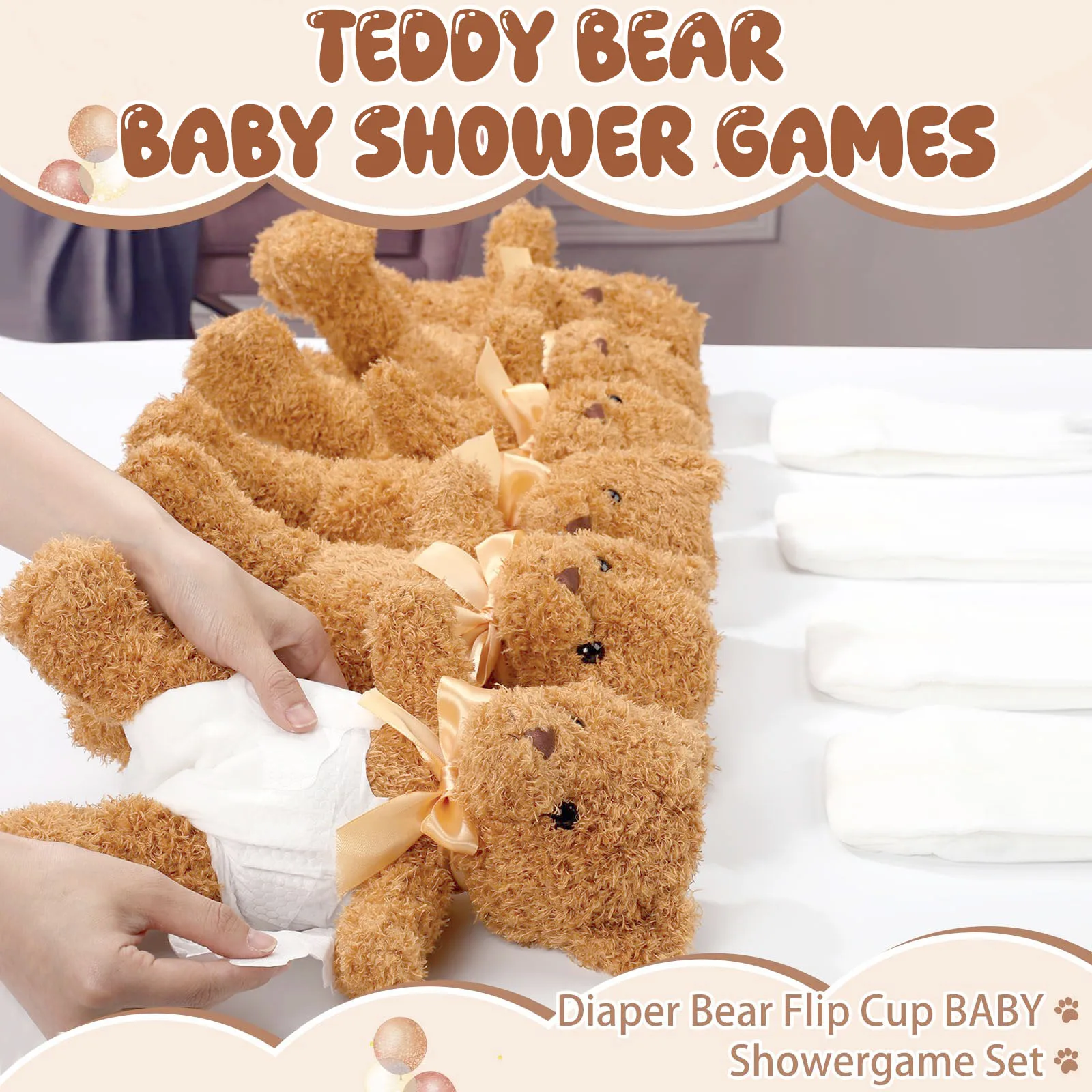 4/6/8/12 Sets Baby Shower Games Prizes Gifts Baby Doll Diapers Bear Blindfolded Diaper Changing Gender Reveal Baby Shower Favors