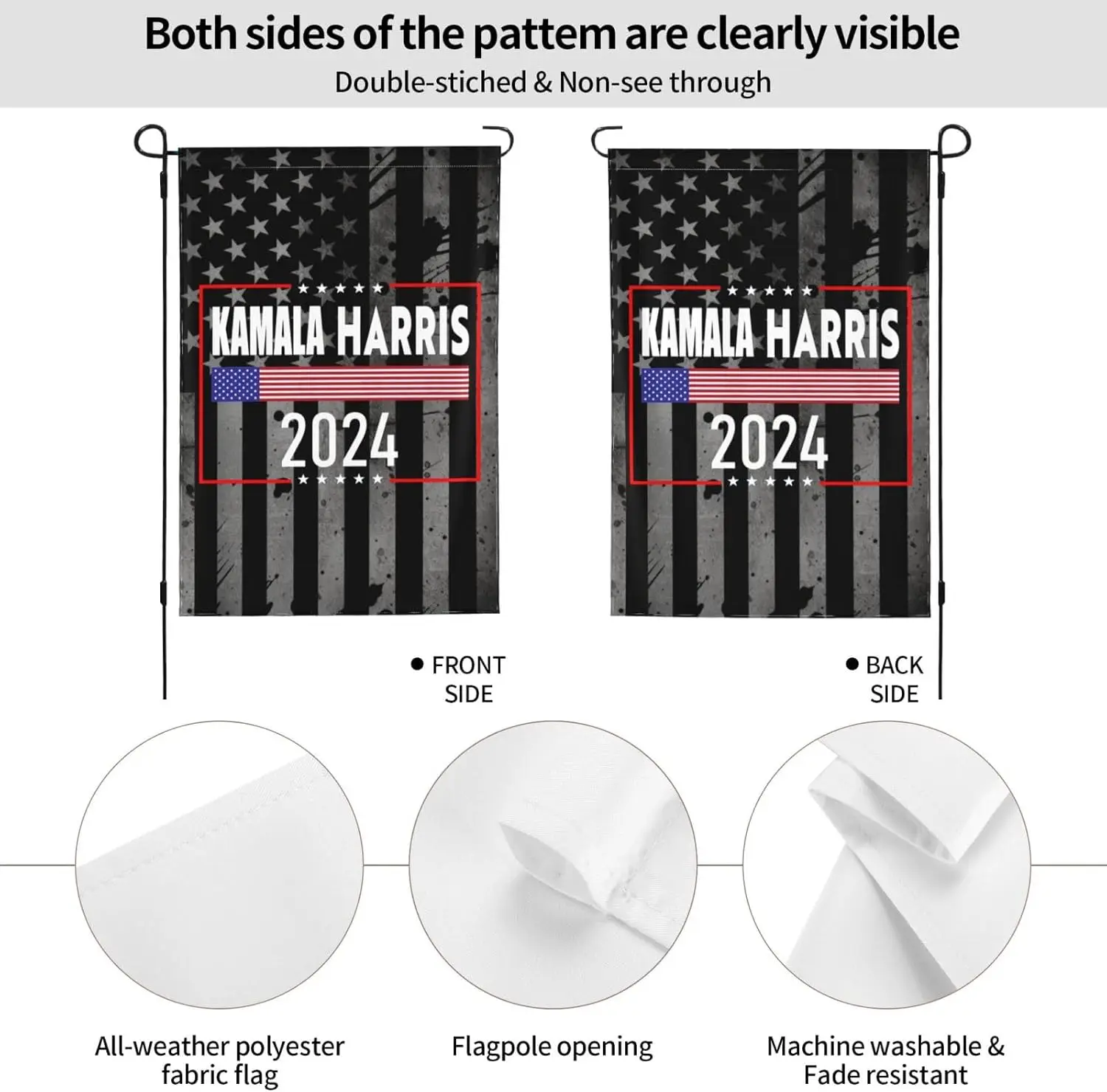 Kamala Harris For President 2024 Garden Flag 12.5