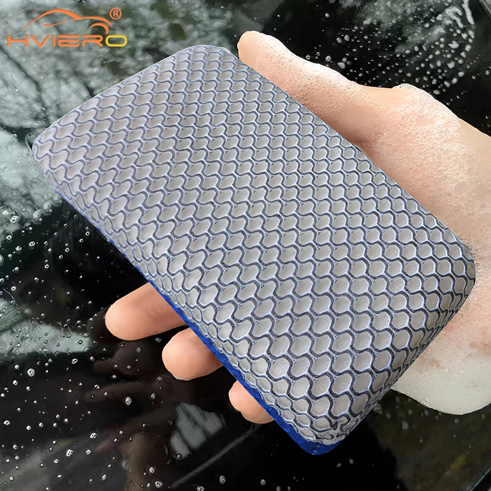 

1PCS Polishing Cleaning Tools Sponge Mesh Cloth Absorbent Ware Thickened Honeycomb Block Products Car Brightening Supplies Blue