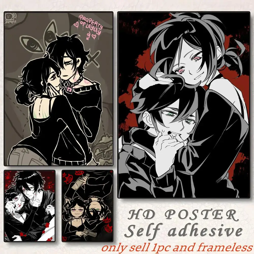 Andy And Leyley Character Inscryption-I Game Poster Self-adhesive Painting with prints Home bedroom living room decoration