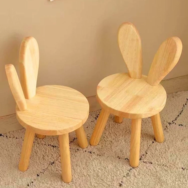 Solid wood household simple shoe change square stool strong children's small chair