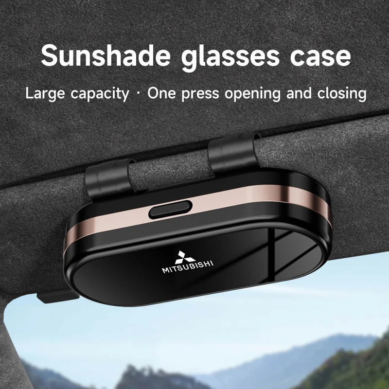 

ABS Electroplating Process Car Sunshade Glasses Case For Mitsubishi Lancer Ralliart ASX Mirage Pajero Xpander Attrage L200 Ex