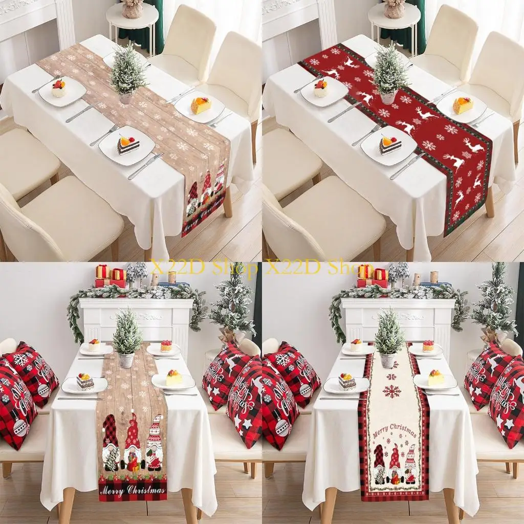 X22D Christmas Table Runner Seasonal Winter Xmas Holiday Ornament Decor for Children Birthday Party Table Ornament Props Gift