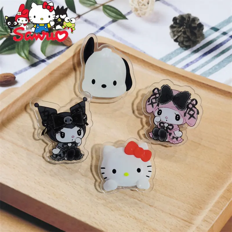 1Pc Sanrio Melody Kuromi Hello Kitty Cinnamoroll Sticky Note Clip Acrylic Clip Ornament Gift Personality Creative Long Tail Clip