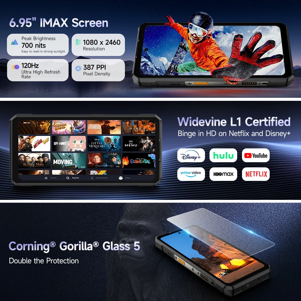 【2025 New】Ulefone Armor 30 Rugged Phone Smartphone Android 15 24GB+512GB 12800mAh Night Camera NFC Loud Speaker Versatile LED