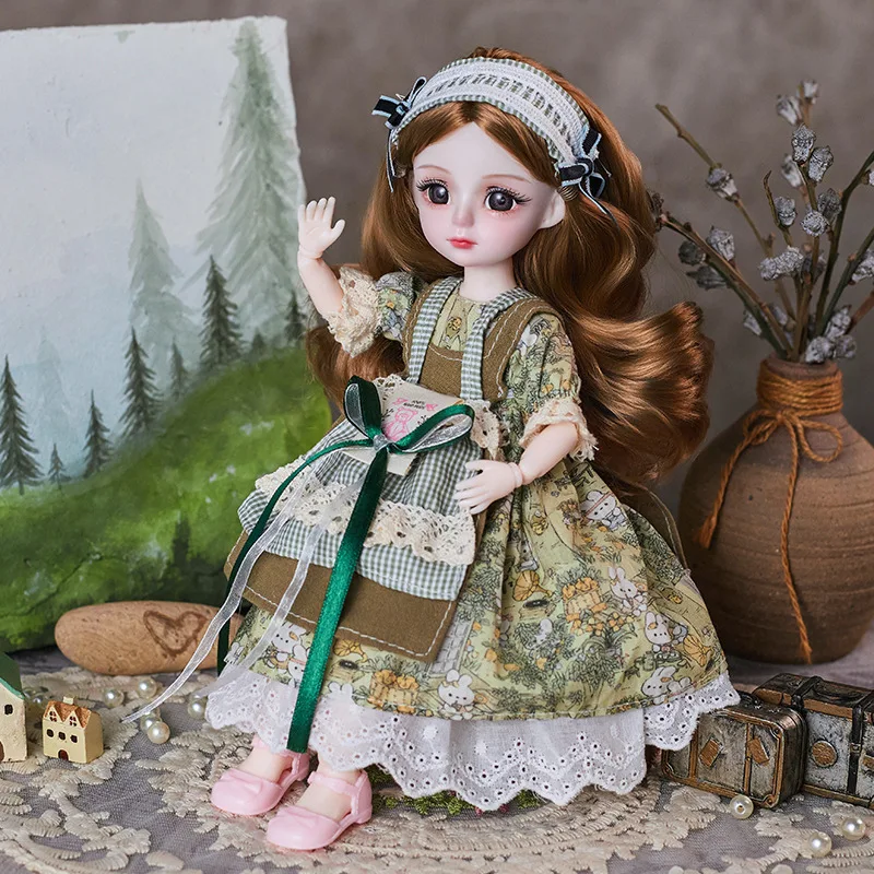 Muñeca de princesa Lolita bonita de 30cm, muñeca Bjd 1/6, conjunto de ropa de dibujos animados de moda móvil, vestido Diy, juguete para jugar a las casitas, regalos