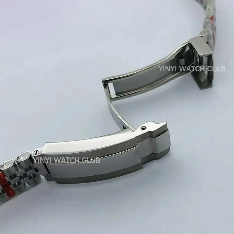 Bracelet de montre en acier inoxydable avec fermeture à glissière, bracelet boucle, boîtier de montre, argent, noir, or, Brabant, 904L, 20mm