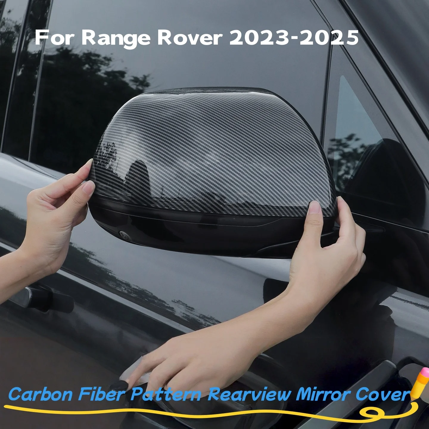 

Car ABS Paste Side Door Mirror Cover For Land Rover Range Rover Sport 2023-2025 Auto Exterior Accessories Sides Rearview Cover