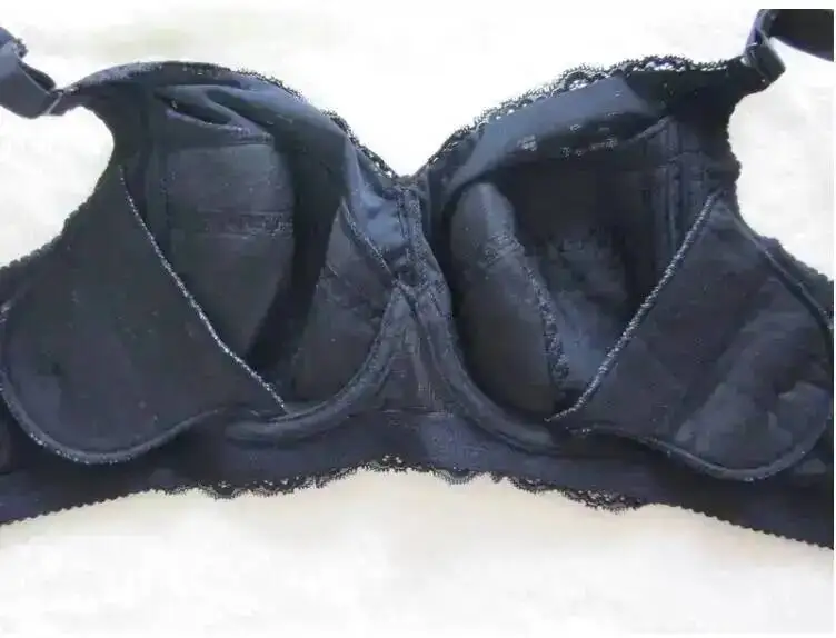 Stick On Bra Plus Size Push Up Full Cup Underwire Black Lace Top Bra Underwear 34 36 38 40 42 44 46 48 B C D F G H Woman Clothes