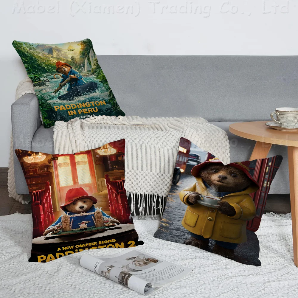 P-Paddington Movie Cushion Cover Decorative Pillow Sofa Home Decor Case Pillow Cases