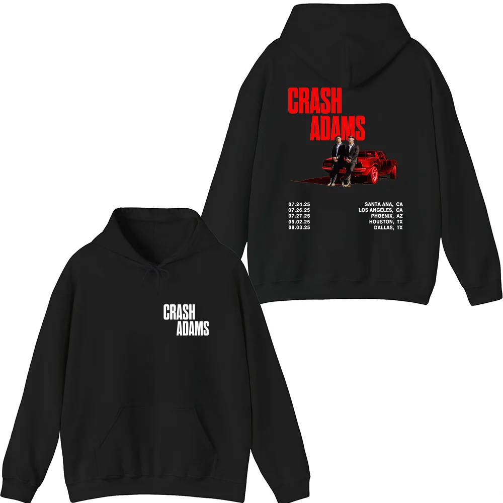 

Худи Crash Adams Merch Tour 2025, унисекс, для мужчин и женщин, с длинными рукавами, пуловер