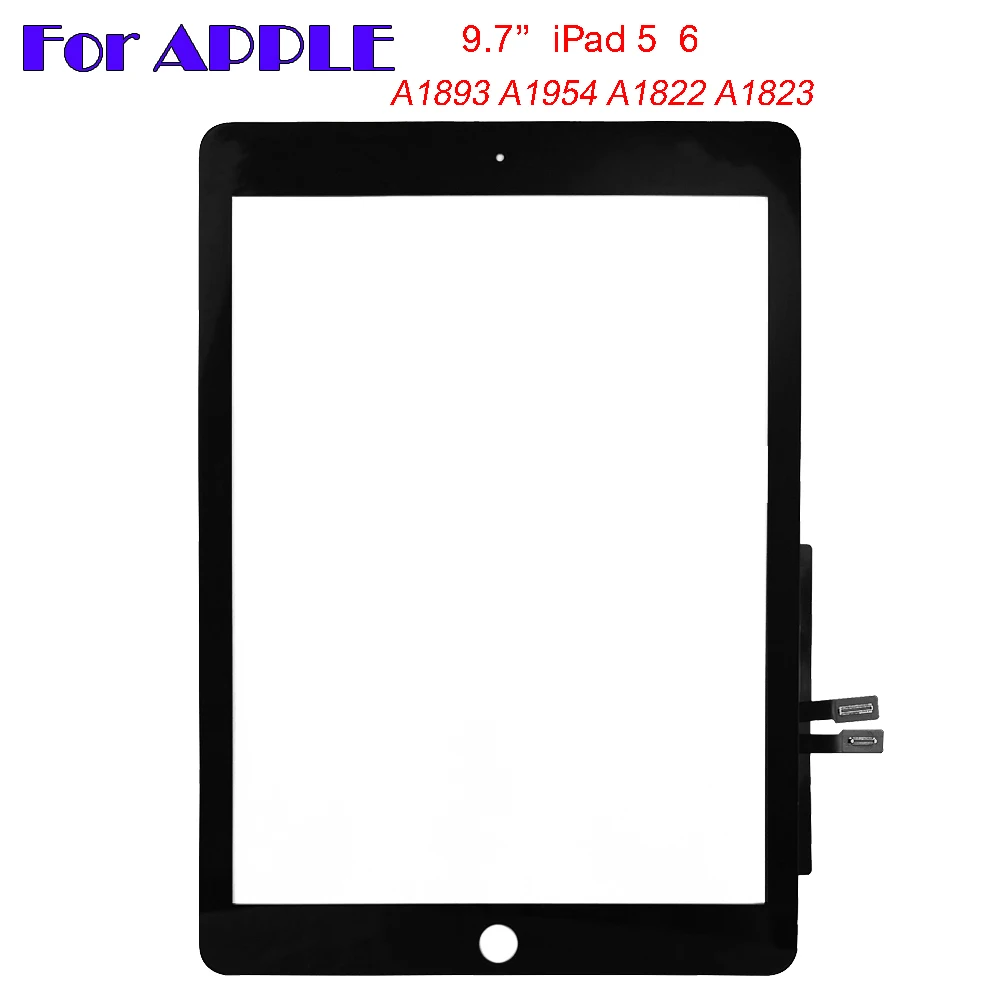 For Apple iPad 5 iPad 6 A1822 A1823 A1893 A1954 iPad5 iPad6 5th 6th 2017 2018 Touch Screen Digitizer Sensor Outer Glass Panel