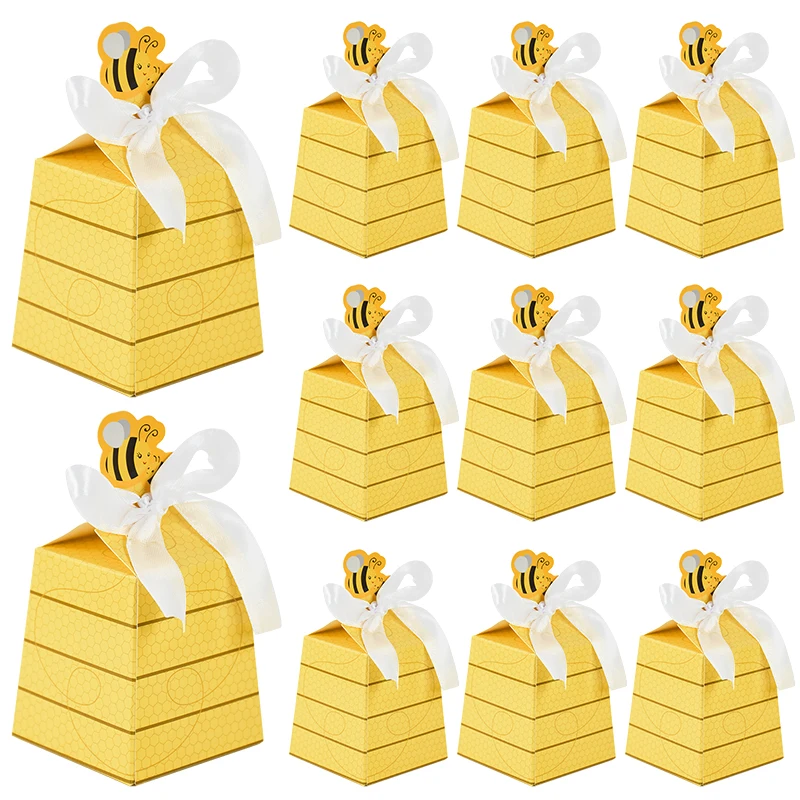 20/10 stücke kleine Biene Süßigkeiten Geschenk box mit Band Kinder Jungen Mädchen Geburtstags feier liefert Baby party Dekoration Hochzeits geschenk Gefälligkeiten