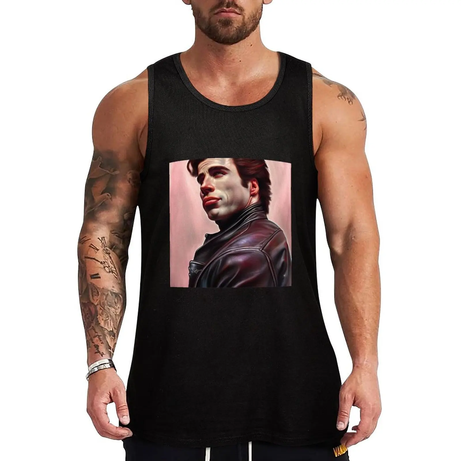 

JOHN TRAVOLTA IN OIL Tank Top t-shirt for man cute tops tops Men's summer vest