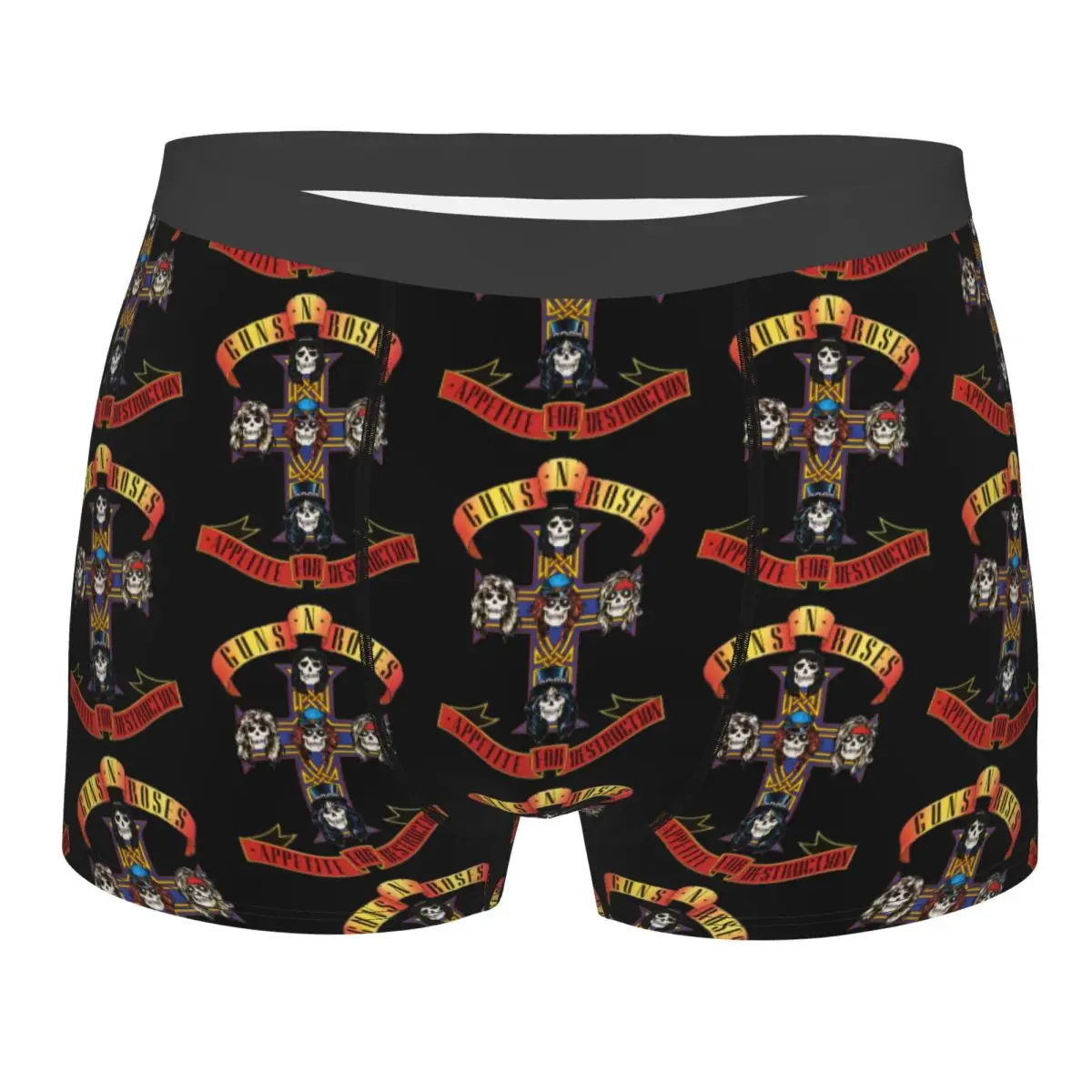 Guns N Roses Logo Men's Underwear Boxer Briefs Shorts Panties Humor Breathable Underpants for Male