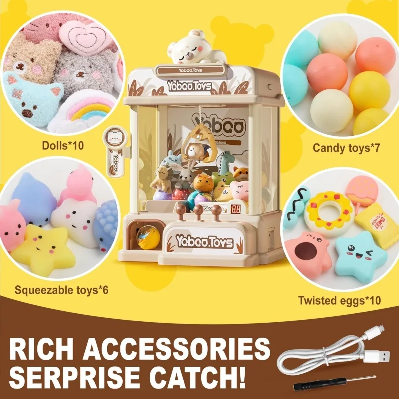 Kinder Vending Klaue Maschine Arcade Spiel Spielzeug Mädchen Mit Sound & Licht Pretend Spielen Indoor Klaue Puppe Puzzle Party Geschenke