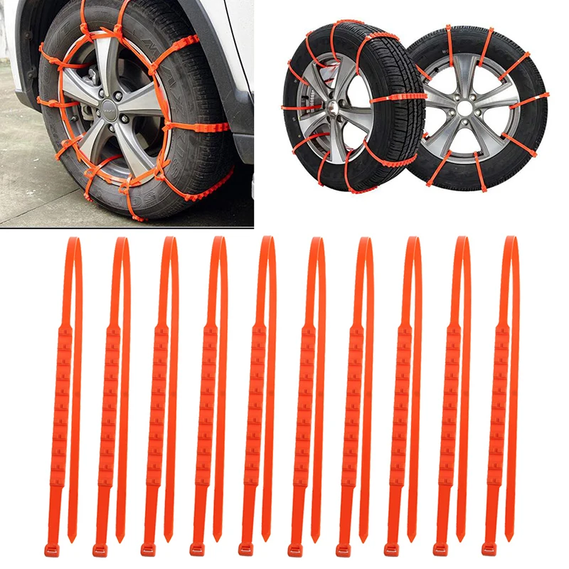 10Pcs Winter Anti-skid Chains fo Car/Truck Snow Wheel Tyre Tire Thickened Tendon Drop Shipping