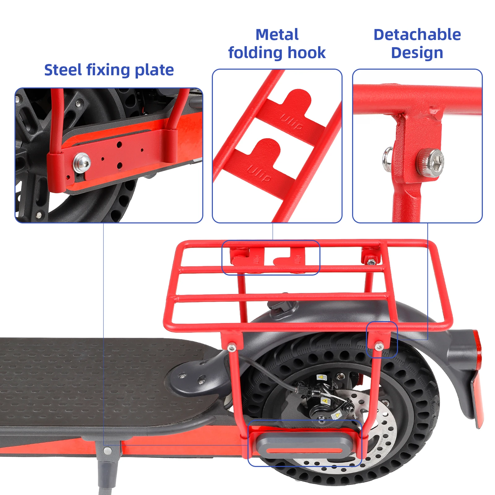 Ulip Rear Cargo Rack Thicken Steel Folded Rear Shelf Storage Shelf Accessories For Xiaomi M365 1S Pro Pro2 MI3 Electric Scooters