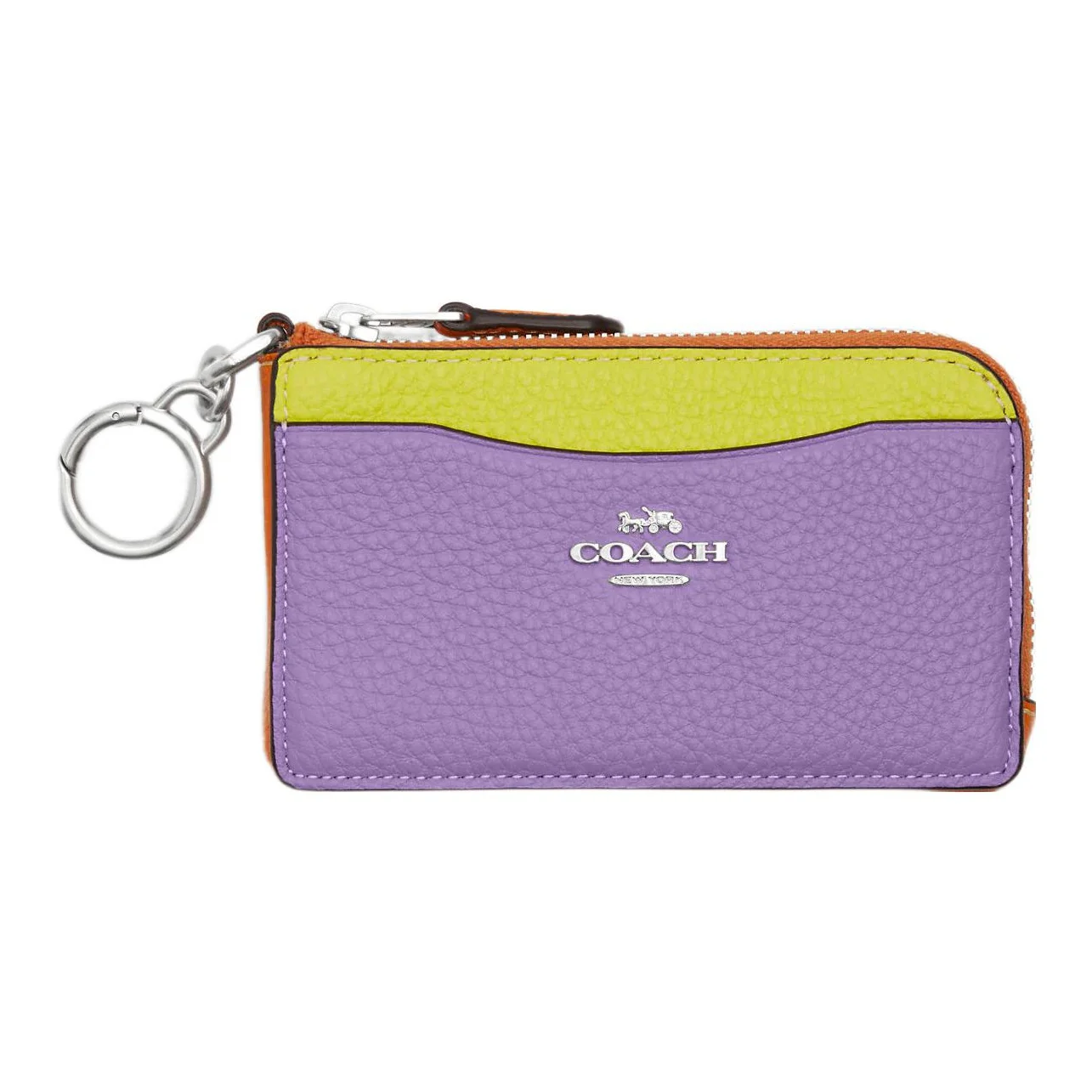 COACH Card Case Pebbled Leather Wallet, Card Holder Women's Purple CL680-SVPSK