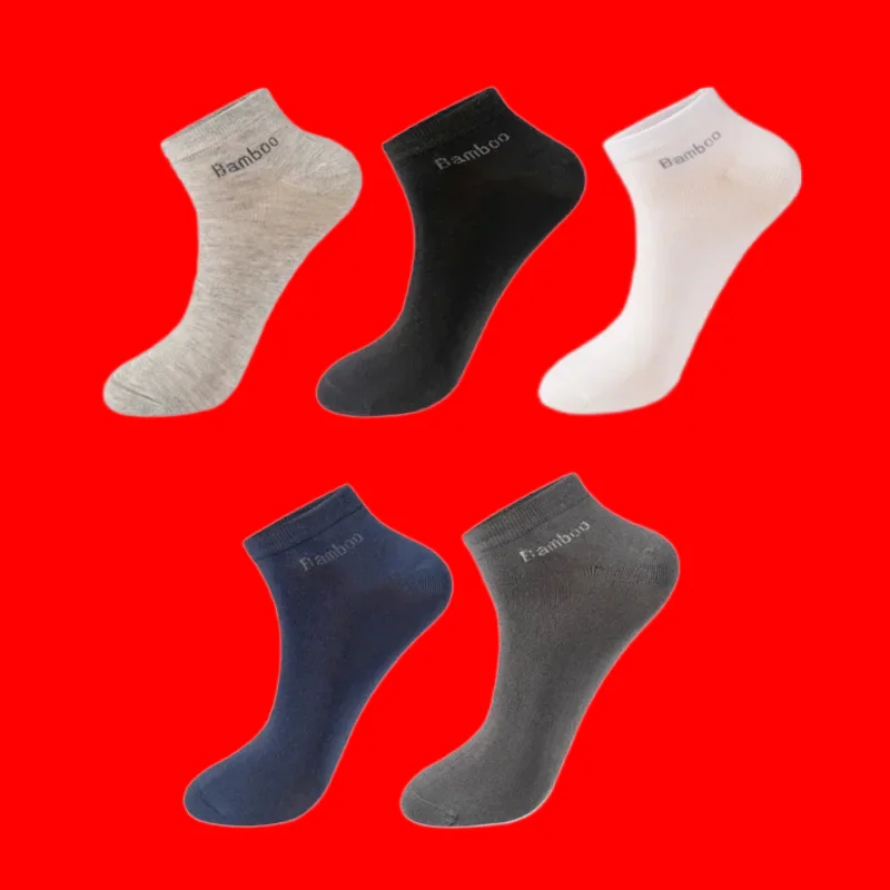 

10 Pairs Short Casual Breathable Anti-Bacterial Men Ankle Socks Business Sports Socks High Quality Men's Bamboo Fiber Socks