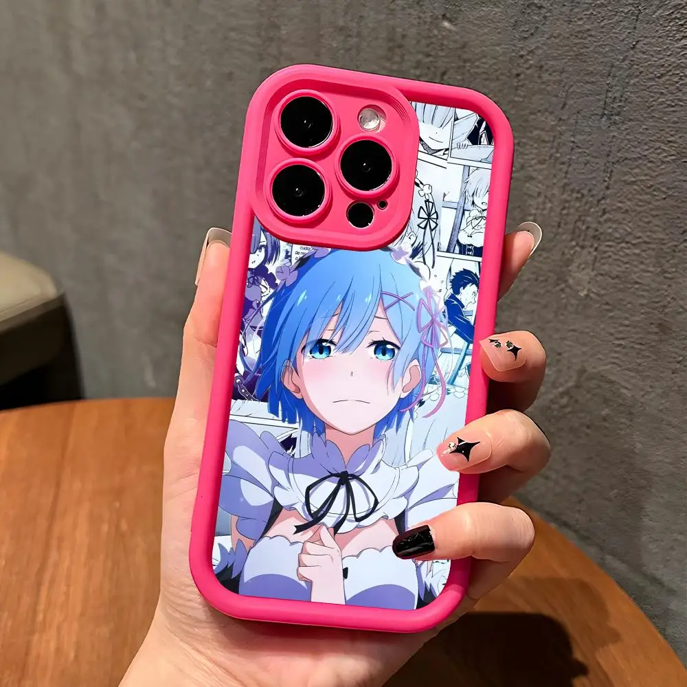 

ReZero Rem Waifu Thicken TPU Mobile Phone Case for iPhone 17 16 15 14 13 12 11 Air Pro Max Plus Colorful Cover