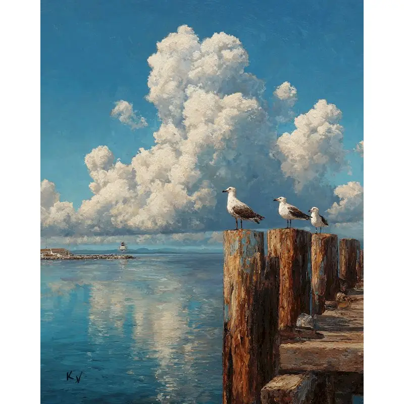 GATYZTORY Oil Painting By Numbers For Adults Seaside Landscape Handmade Frame Coloring By Number Fantasy Poster On Canvas