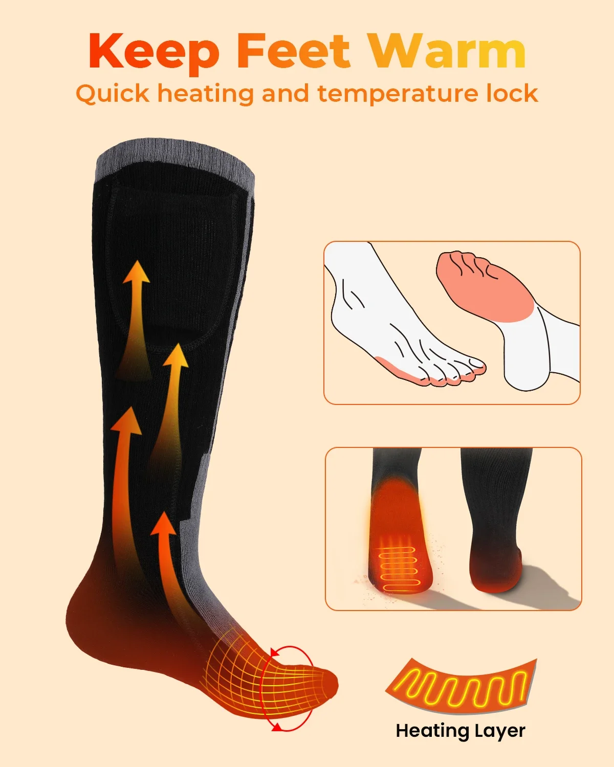 Heated Socks Men Women For Motorcycle Remote Control Electric Heating Socks Rechargeable Battery Winter Thermal Socks Outdoor