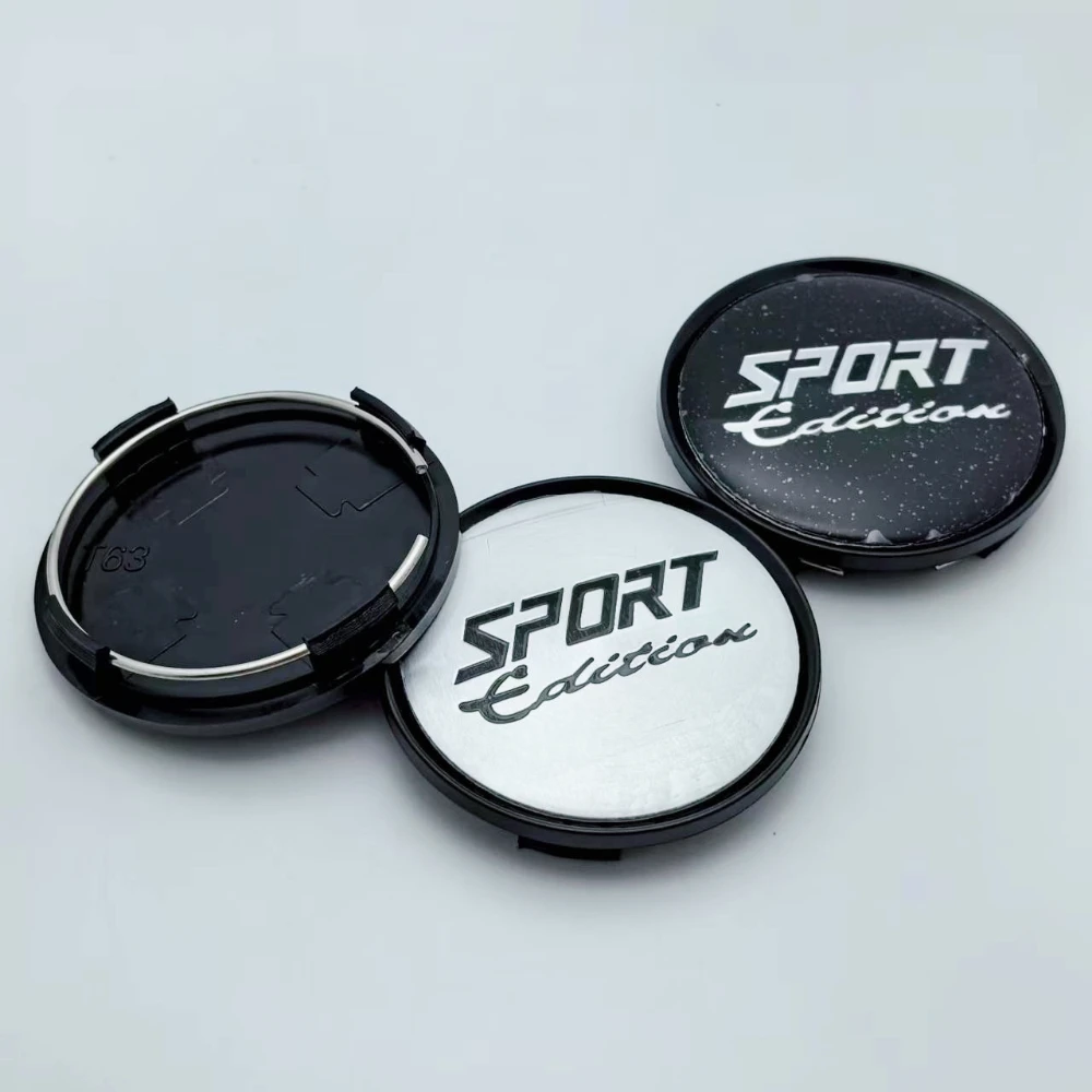 

4pcs Sport Edition Logo Badge Car Wheel Center Caps 63mm Clips 58mm Rim Hubcaps Cover Wheels Hub Cap Replacement Car Accessories