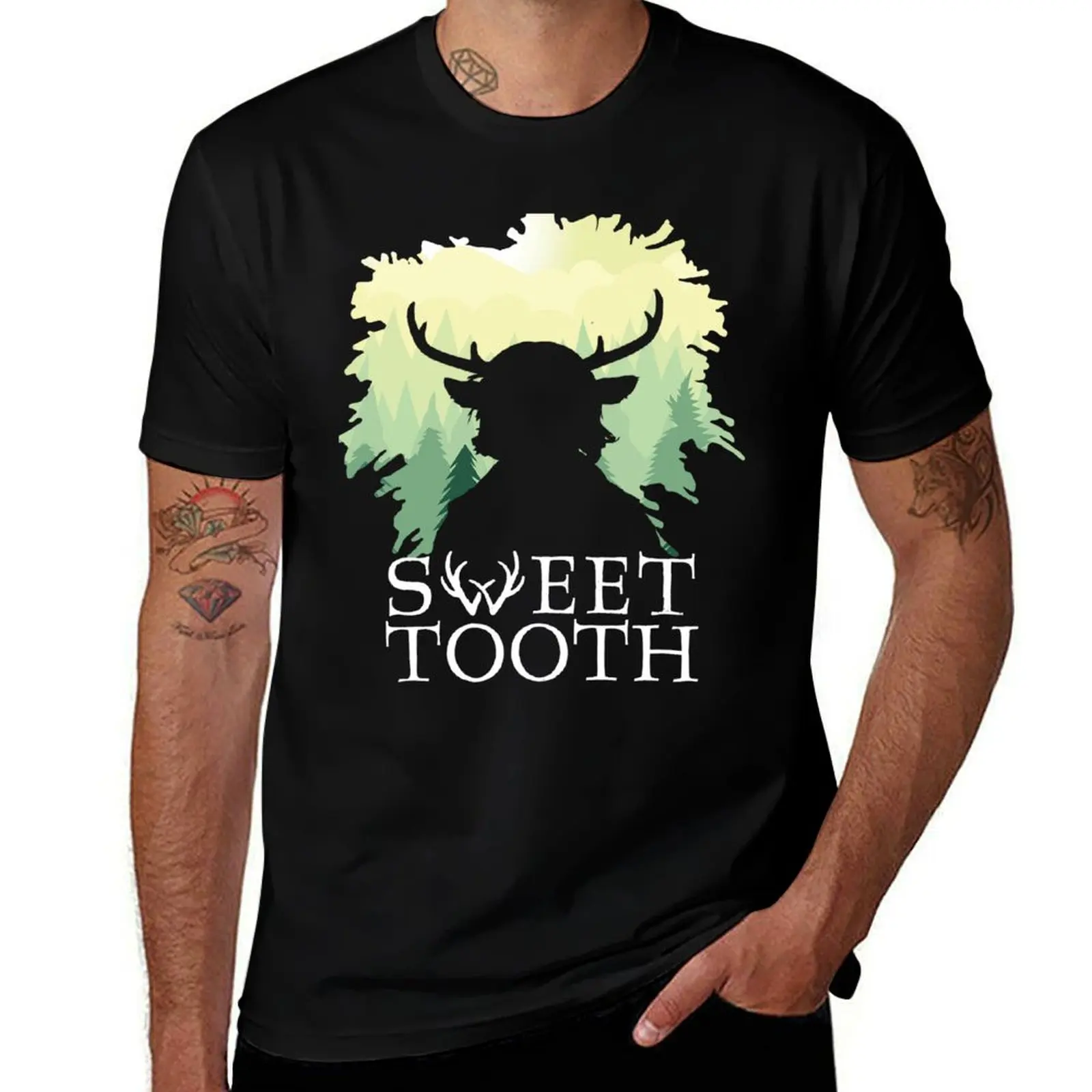 Sweet Tooth Silhouette T-Shirt Breathable Workout Short Sleeve Top T-Shirt