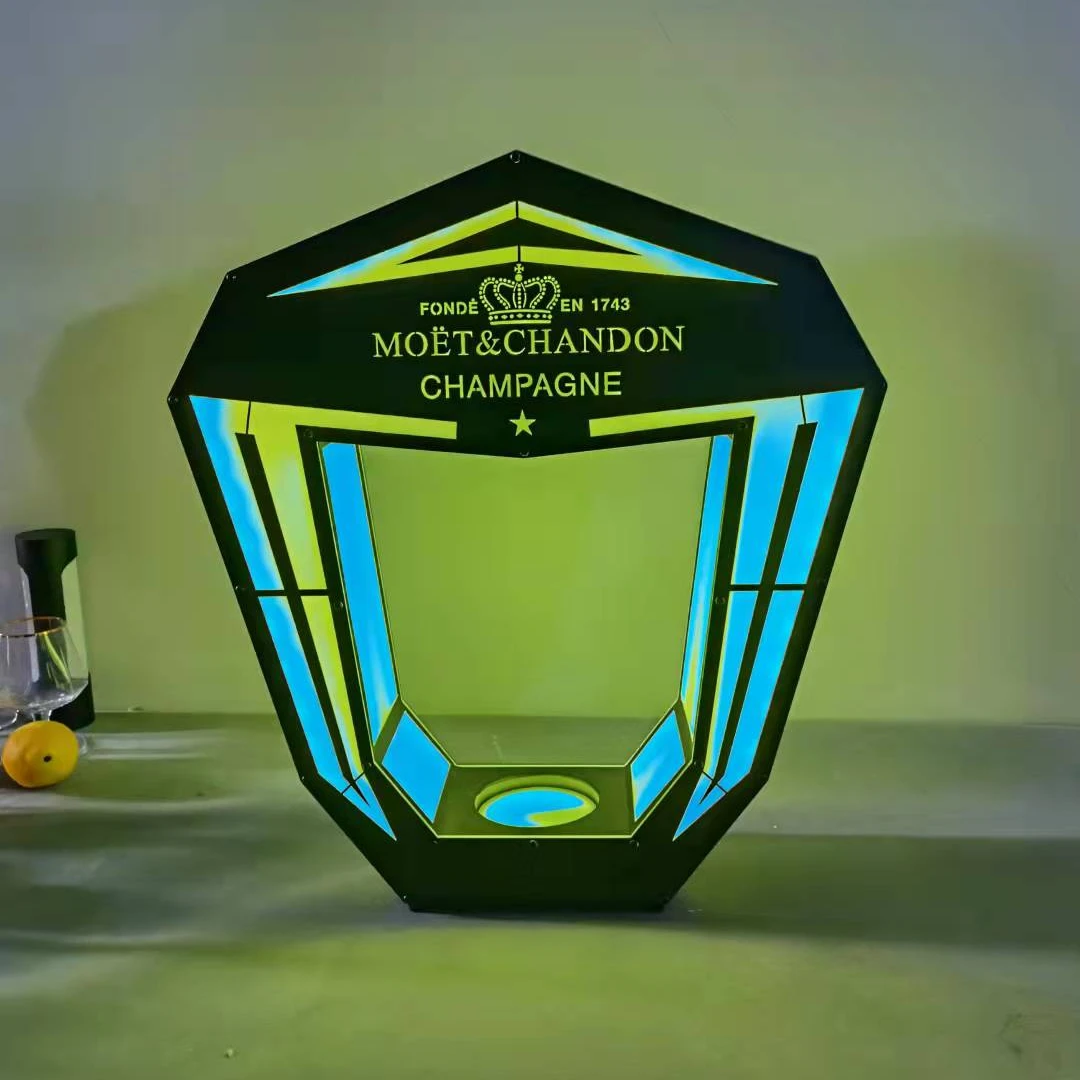 Rechargeable Light Emitting Diode Plastic Base Beer Bottle Display Cup
