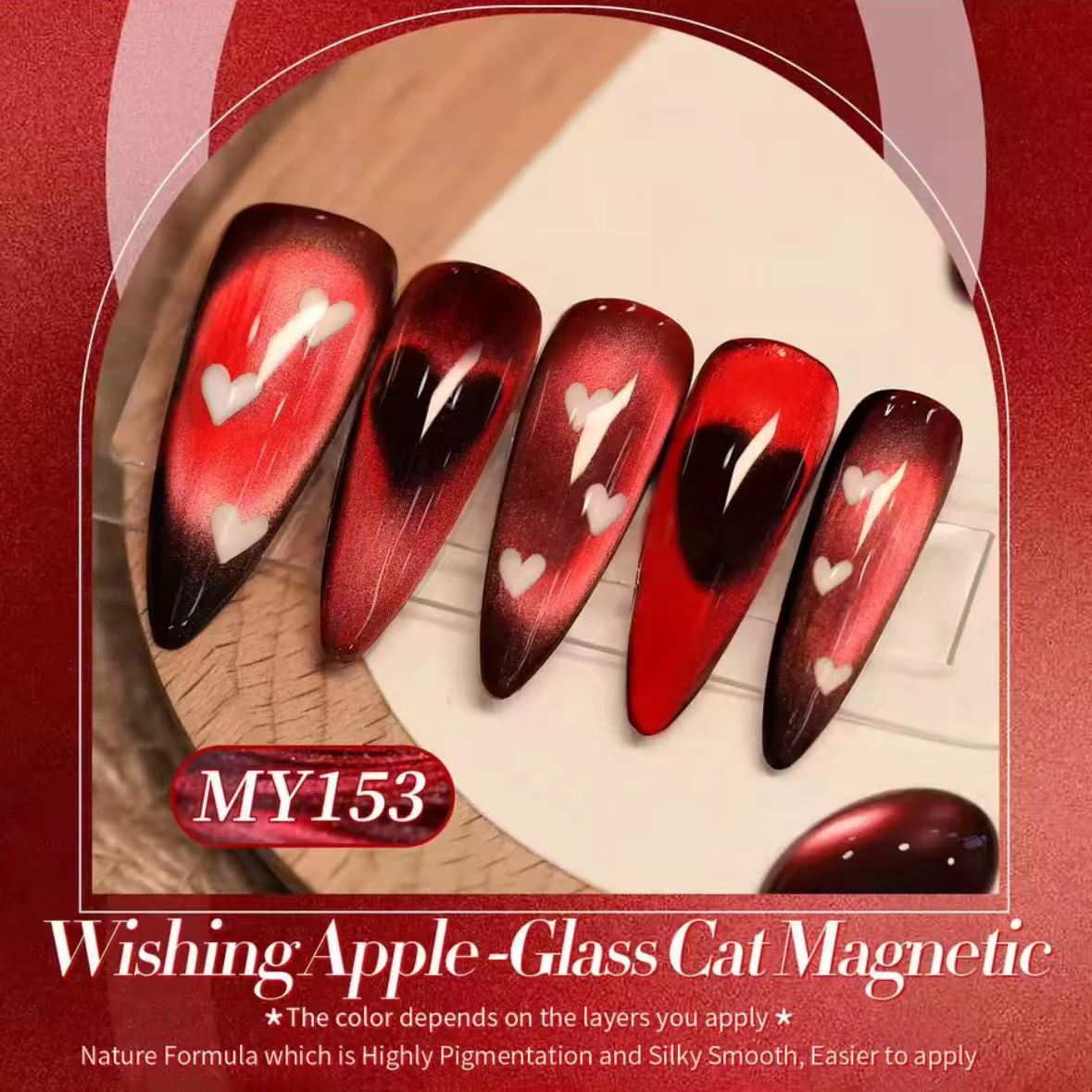 12ML 1PCS Autumn New Style Gemstone Oxblood Red Gel Nail Polish Christmas Nails Nail Art Nail Stuff Strobe Glass Bead Nail Glue