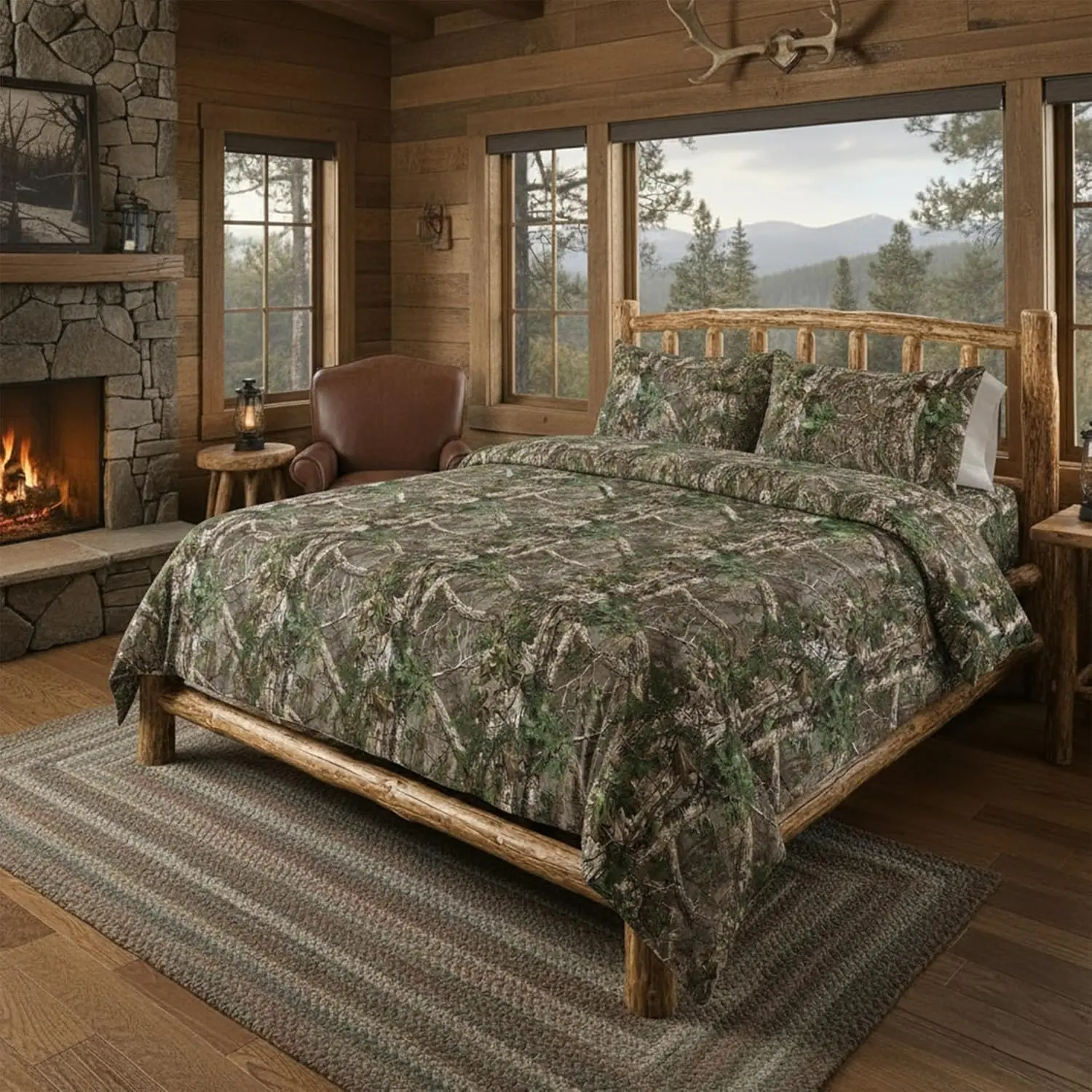 

Комплект постельного белья King Size из 5 предметов в сумке, всесезонный, дизайн Xtra Green Camo