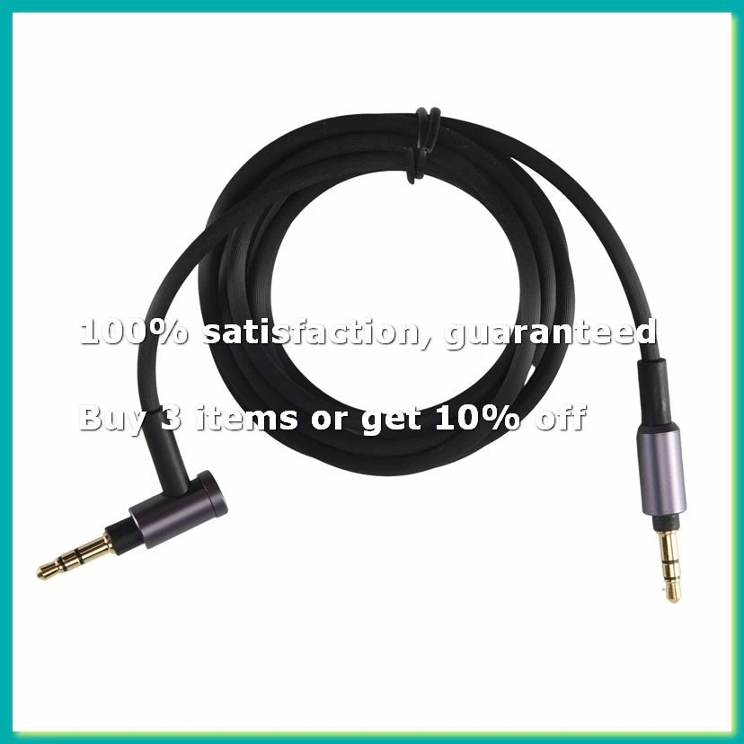 For WH-1000 XM2 XM3 XM4 H900N H800 Headphone 3.5mm Audio Cable, 1.5M/4.9Ft Long (Black Without Microphone)-DTA9