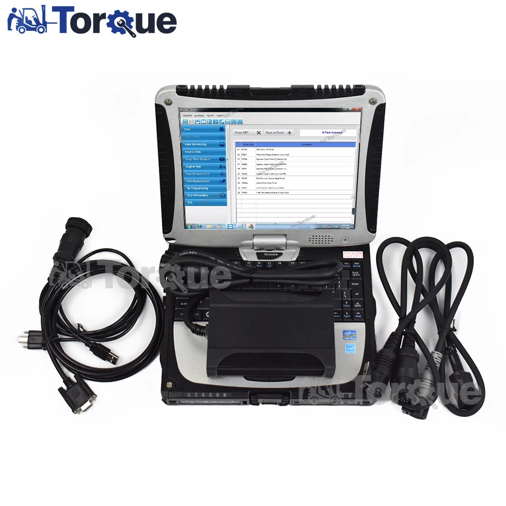 Diagnostic Forklift Excavator Loader Tool Truck Diagnosis Scanner for Doosan Heavy Duty with Toughbook CF19 Laptop