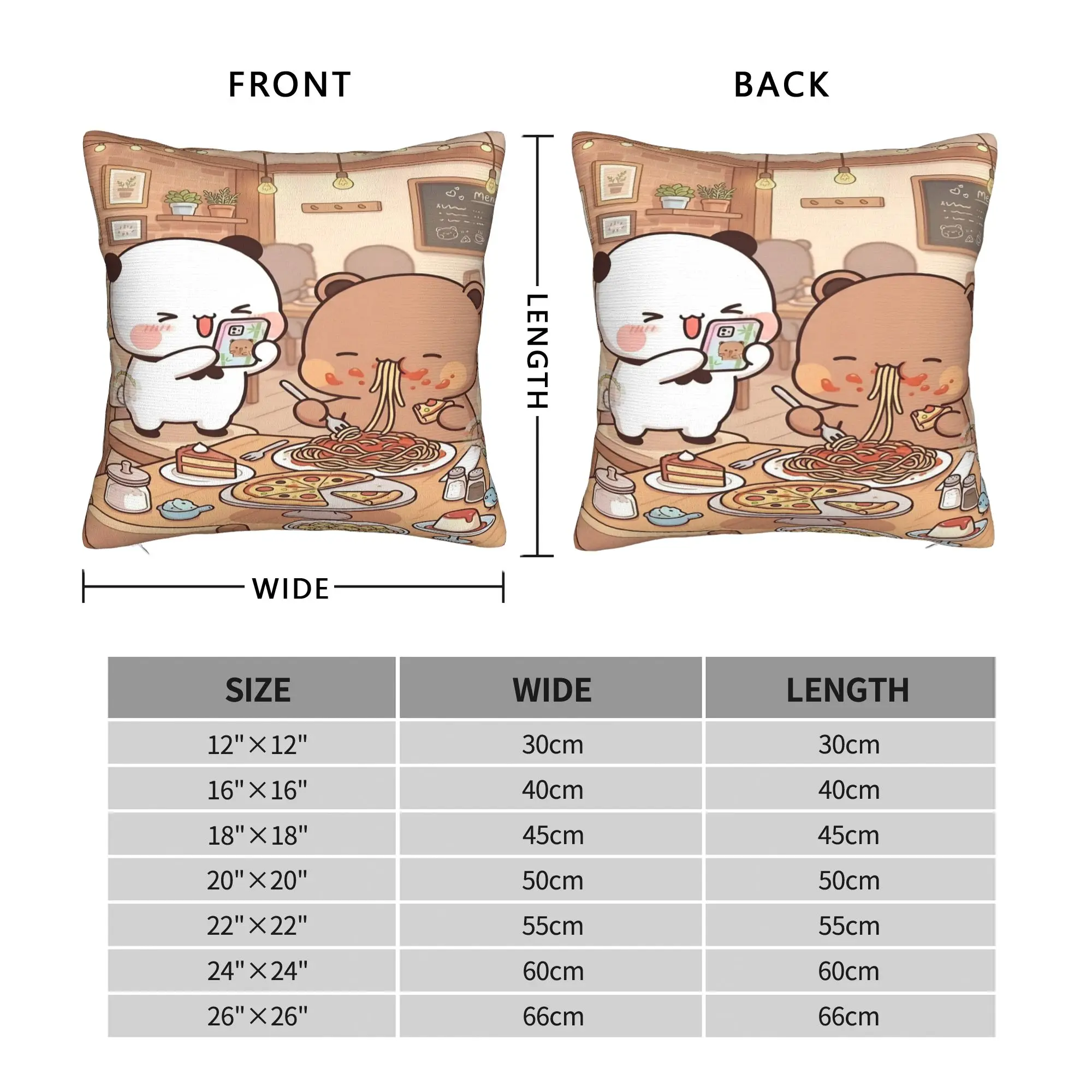 Bear And Panda Bubu Dudu Pillow Cover Kawaii Pillow Case For Sofa Bedroom Home Decor Cushion Cover Polyester Pillowcases Gift