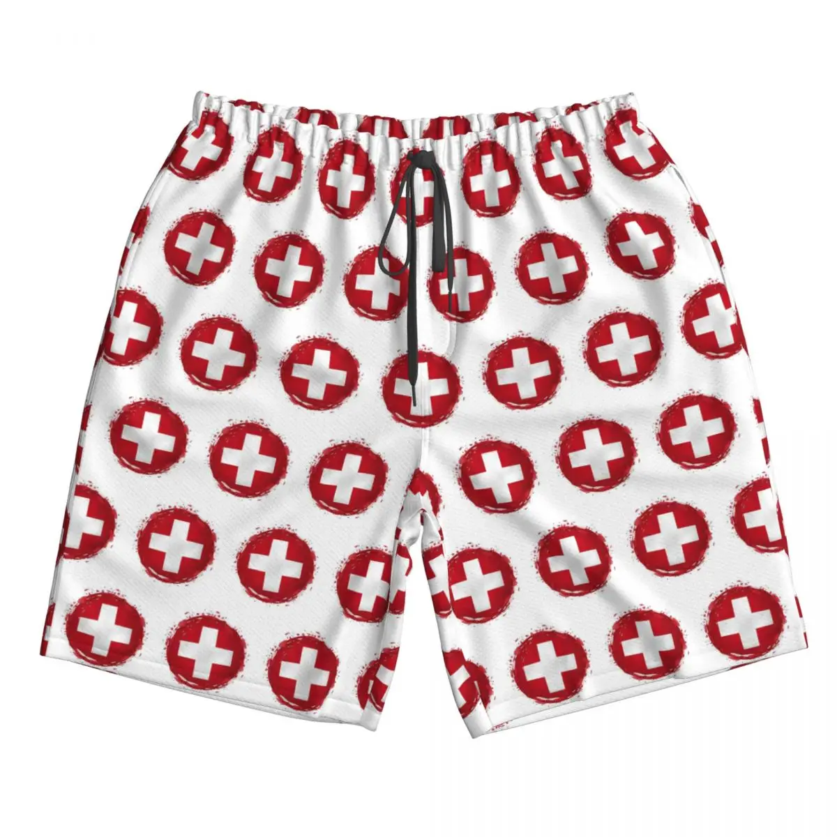 

Swiss Switzerland Flag Trunks Beach Board Shorts Casual Quick Dry Swimming Summer Men Pants
