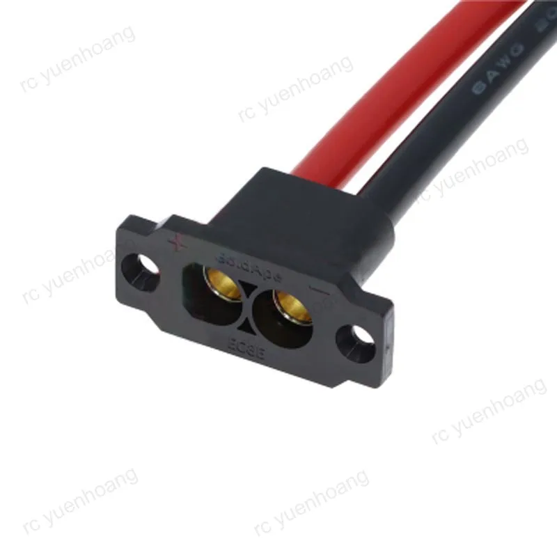 1PCS EC8E EC8 High Current Panel Fixed Mountable Plug Male Female Battery Connector with 6AWG 20cm Silicone Wire for RC UAV