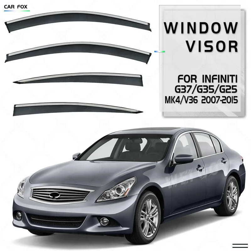 

For INFINITI G35 G25 G37 2007-2015 Car Window Visor Awning Shelters Windshield Side Window Rain Sun Shade Car Styling