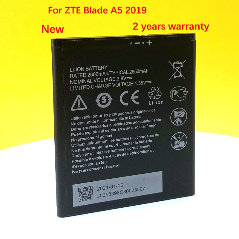 

100% новый 2650mAh Li3826T43P4h695950 Аккумулятор для ZTE Blade A5 2019 Blade A3 2020 в наличии Высокое качество