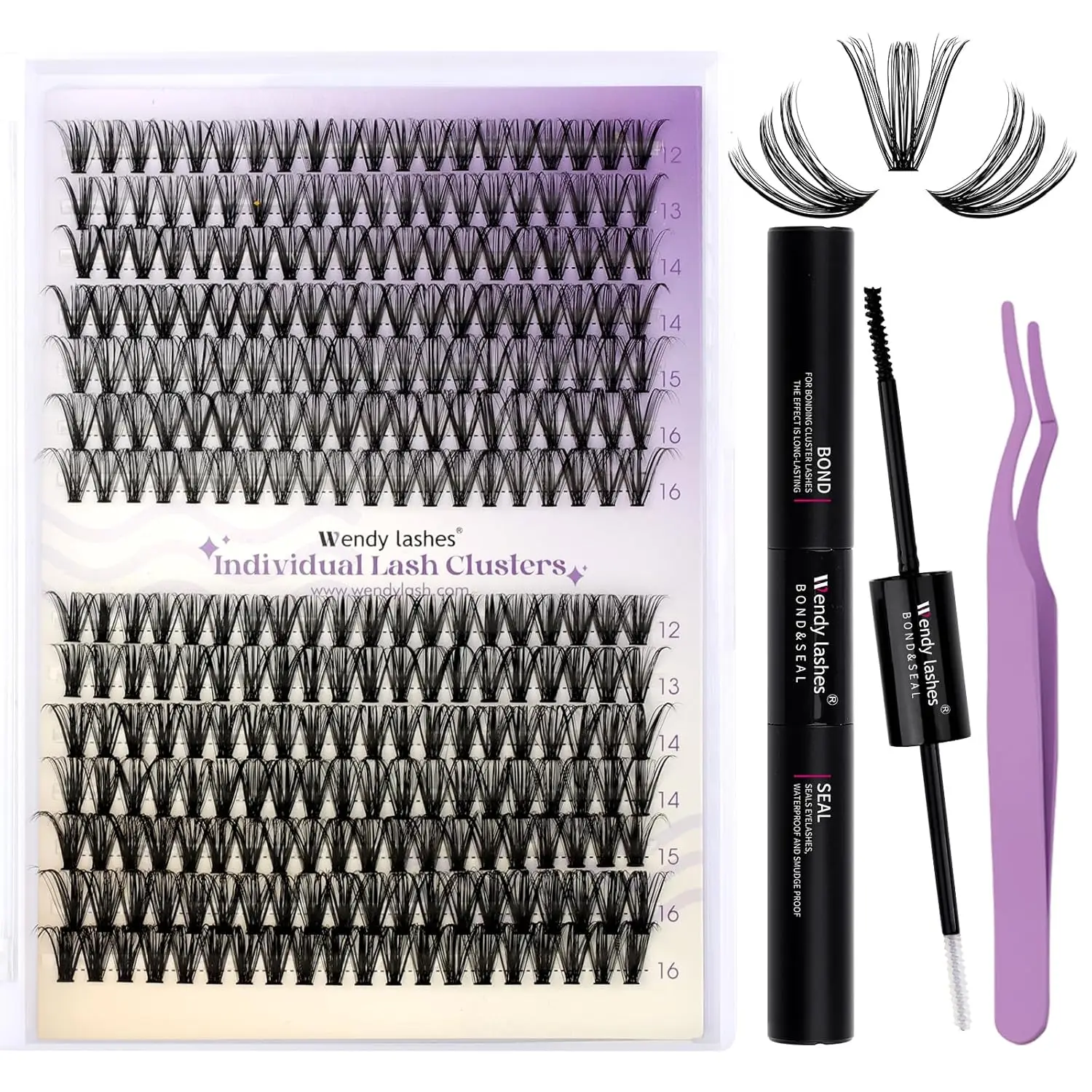 

280-Pcs 30D+40D Ultra-Lightweight Waterproof Eyelashes, D Curl Cat Eye 12-16mm Mixed Fake Lashes for DIY
