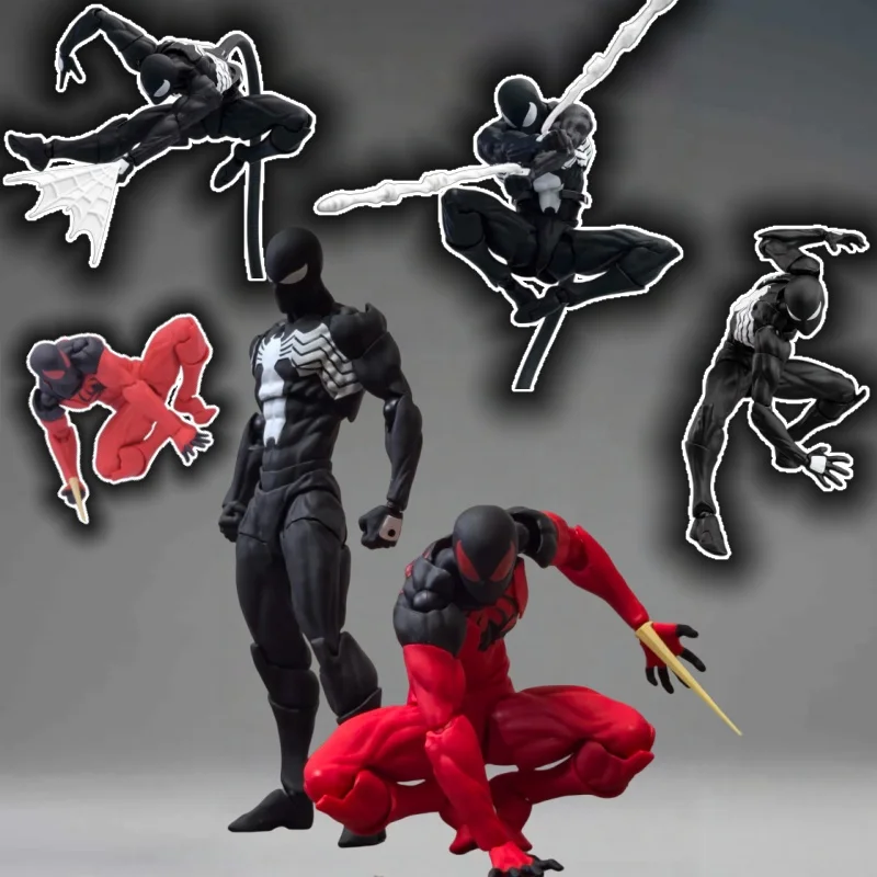 

MESS TOYS symbiote Spider Man Venom battle suit red battle suit joint movable model figurine decoration ornament collection gift